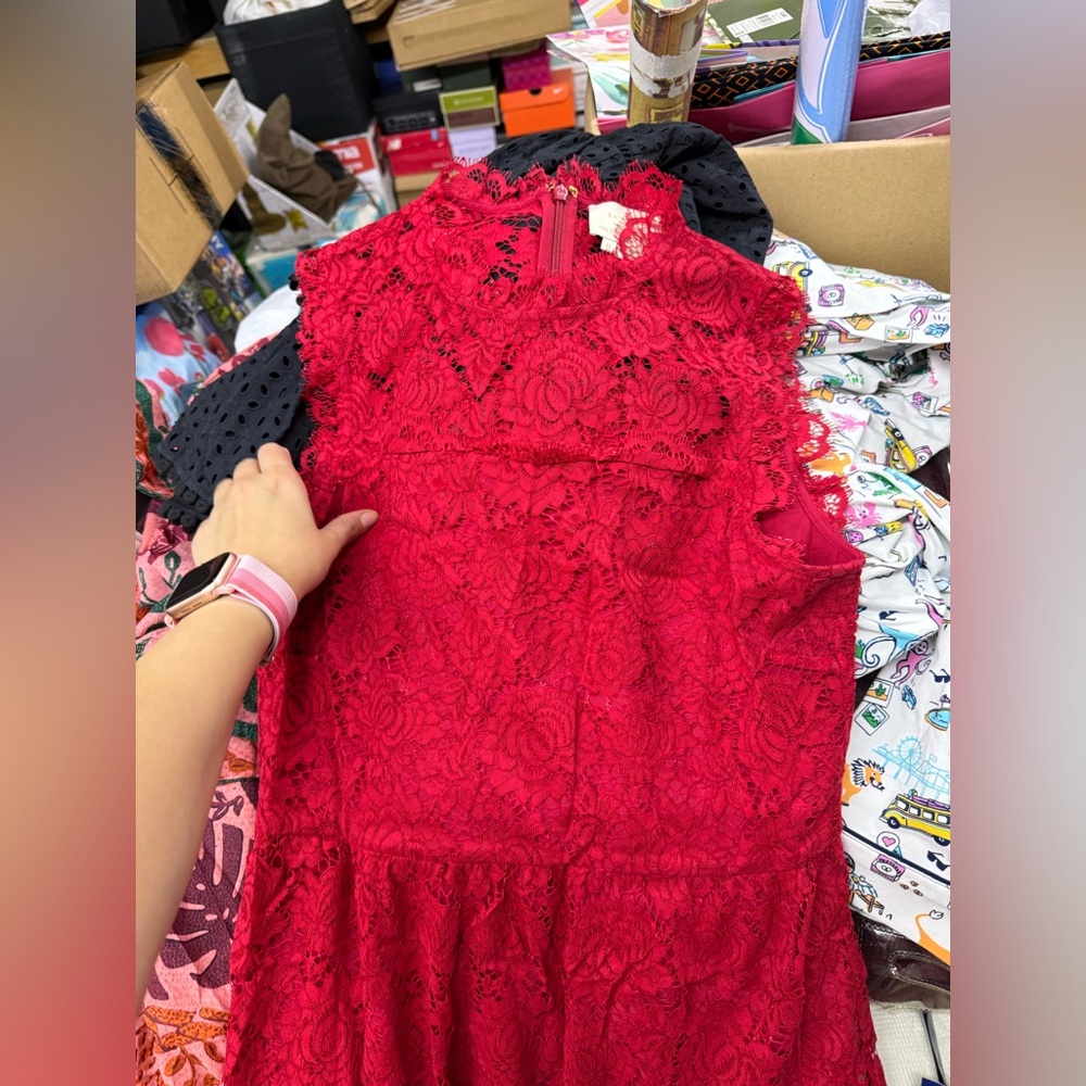 NWOT Kate Spade Poppy Red Lace Midi Dress Size 12 - Picture 5 of 6